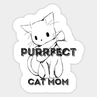 Purrfect Cat Mom Sticker